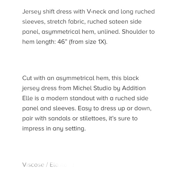 ⭐️Michel Studio T-Shirt Knit Asymmetric Office Party Date Night Out Black Dress - Picture 15 of 16